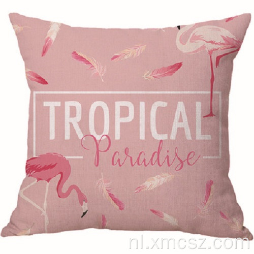 Aangepaste roze flamingo&#39;s fluwelen kussensloop kussenhoes